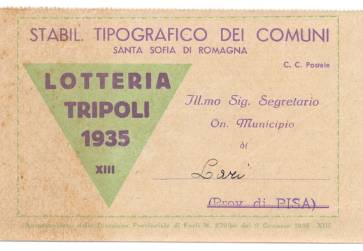 Cartolina pubblicitaria dello Stabilimento Tipografico dei Comuni